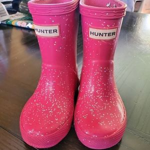 Toddler size 5 glitter hunter boots